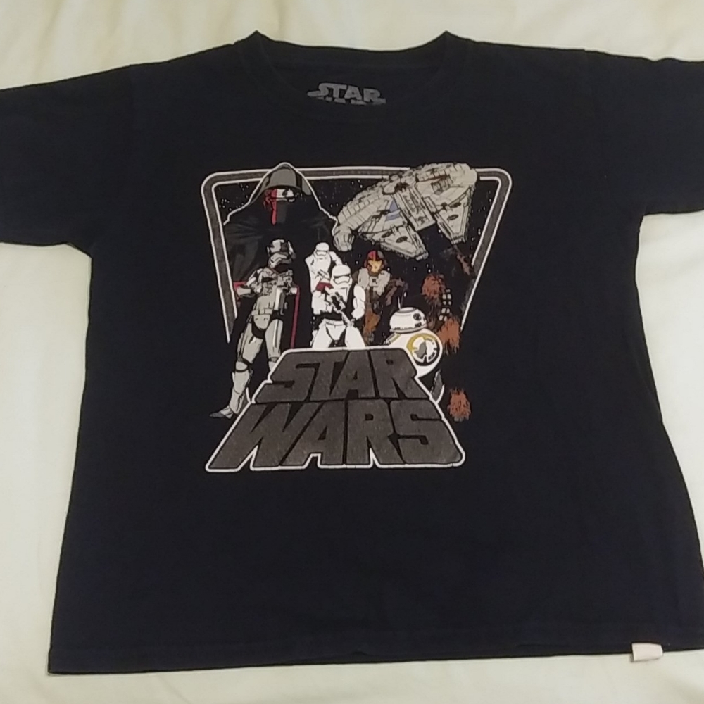Boy's Star Wars t-shirt vintage style black sz med